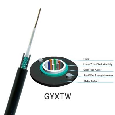 China Communication Long Distance Loose Tube Cable Supplier 2-12 Core GYXTW Outdoor Aerial Fiber Optic Fiber Optic Cable for sale