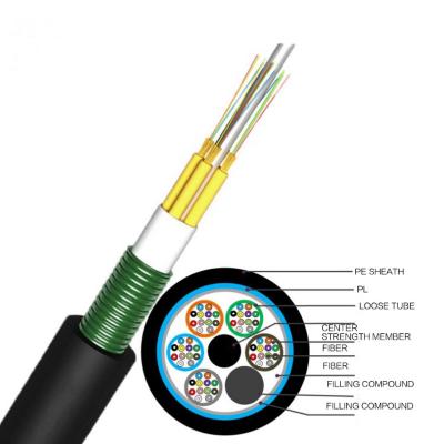 China Telecom Communication GYTS/GYTA 2 4 6 8 12 24 36 48 72 96 144 288 G652D Single Core Mode Stranded Armored Loose Tube Fiber Optic Cable for sale