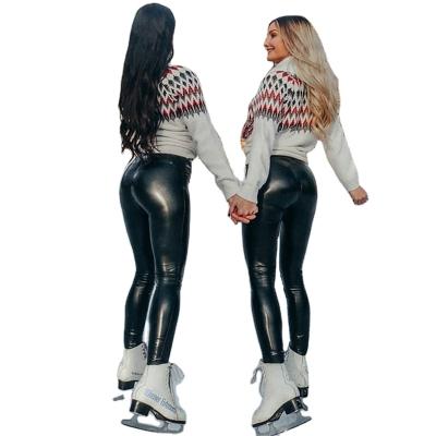 China S-5XL Sustainable Fashion Design Plus Size Women PU Leather Pants for sale