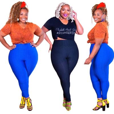 China Breathable Plus Size Womens High Waist Leggings Cheap In Blue Black for sale