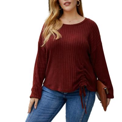 China 2020 Solid Color Breathable Autumn Plus Size Tops Women Clothing for sale