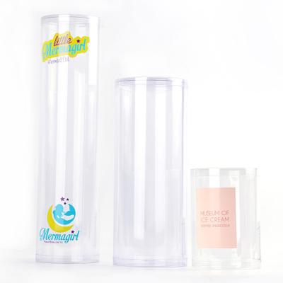 China Disposable Display Gifts Customize Storage Transparent Cylinder Plastic Clear Package Tube With Logo For Tableware Packaging for sale