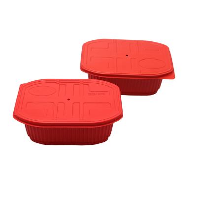 China Custom logo hot pot container self heating food packaging disposable takeaway plastic box eco-friendly wholesale disposable food for sale