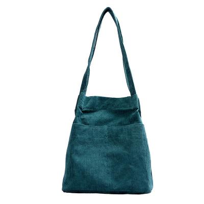 China Large Size Women's High Quality Cotton Lady Korean Style Corduroy Tote Bag Winter Shopping Handbag Girls for sale