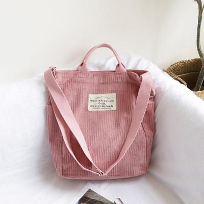 China Fashion Casual Corduroy Shopping Canvas Tote Bag For Girl for sale