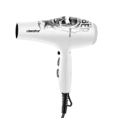 China Factory Newest Foldable Hair Dryer Graffiti Strong Bang Barber Salon Tool Creative Weird Style White Skull Design for sale