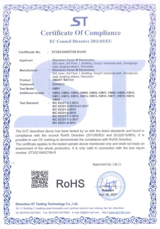 RoHS - Shenzhen Karen M Electronics Co., Ltd.