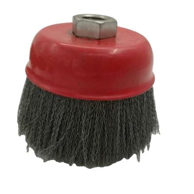 China Weld Cleaning Rough Surface Cleaning FMT Top Quality Heavy Duty Crimped Wire Cup Industrial Brushes for sale