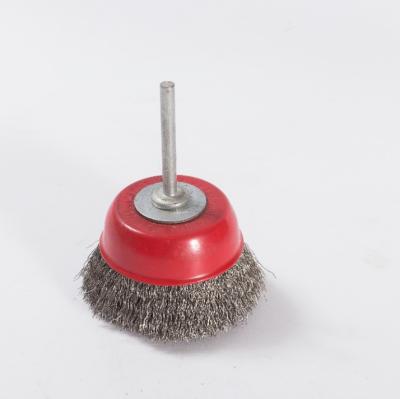 China Weld Cleaning Rough Surface Cleaning FMT Wire Cup Deburring Polishing Cleaning Industrial Brass Brushes With Shaft for sale