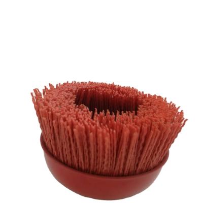 China Weld Cleaning Rough Surface Cleaning FMT 100mm Wire m14*12 Silicon Carbide Dupont Abrasive Nylon Wire Cup Brush for sale