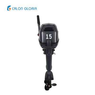 China supply supplier 2 stroke 15hp auto gasoline marine outboard boat marine engine 2 outboard boat engine for sale