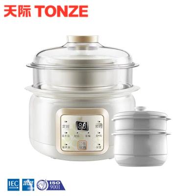 China 1.5L Outdoor Automatic Drinking Mini Steamer Slow Cooker with Double Ceramic Pot for sale