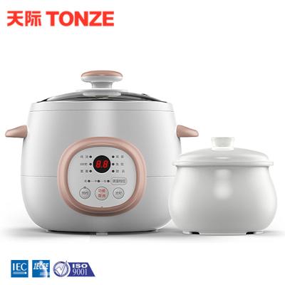 China Tonze Outdoor Electric Slow Cooker With Ceramic Pot Kitchen Appliances Mini Programmable Stew Pot Soup Maker for sale