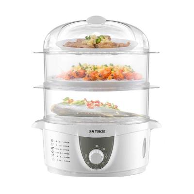 China Tonze Outdoor Multi Layer Food Steamer 3 Tier Vegetable And Fish Electric Steamer With BPA Free Baskets for sale