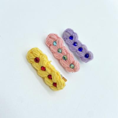 China Wool hairpin hand knitted wool hairpin, fashional hairpin for girls favorite for sale