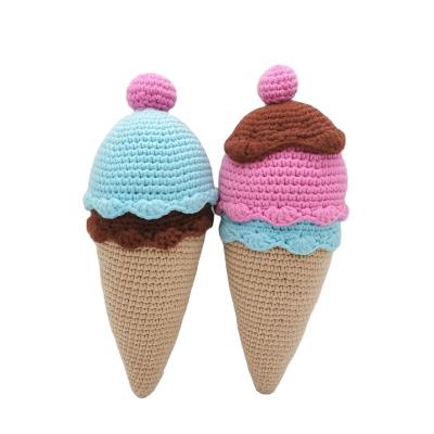 China Pretty Gift 100% Handmade Educational Toys Cotton Yarn Crochet Ice Cream for Children for sale