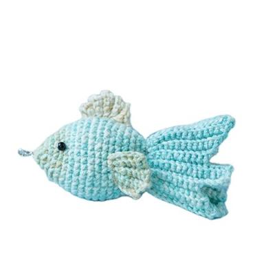 China Sustainable Self-designed handmade crochet works, sea animal patterns, cat knitting teaser sticks for sale