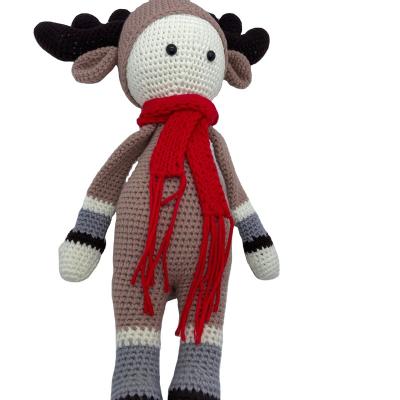 China Creative Diy Handmade Craft Gifts Christmas Home Decoration Gifts For Kids Gifts Handmade Masterworks Crochet Moose Dolls for sale