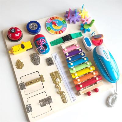 China 2021 Intelligence Developing Children's Wooden Busy Board Educational Toy Montessori Children's Toy for sale