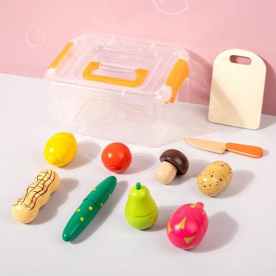 China Eco-friendly Material Customized Kids Kitchen Wooden Toys Cutting Fruit Vegetable Magnetic Toys For Pretend Play House Set for sale