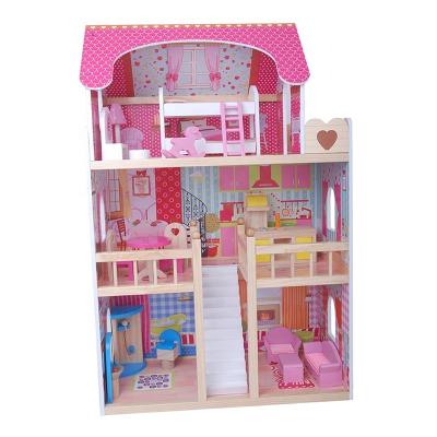 China 2021 NEW MODEL TOY Doll's Educational Toys Children's Wooden Dollhouse Montessori Toys Wooden House Toys for sale