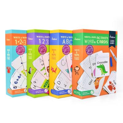 China Montessori Paper Kids Write and Wiper Card-ABC Letters and Numbers Early Education Writing Educational Toys for sale