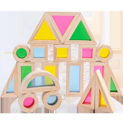 China Wooden Building Toy 2022 Rainbow Stacker Stacking Blocks Montessori Preschool Learning Educational Toys for Baby Toddlers Kids Boys Girls for sale