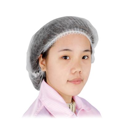 China Food Industry Custom Made Service Nets Manufacturers Medical Disposable Non Woven White Nonwoven Hair Blower Hat With Double Elastic Band for sale