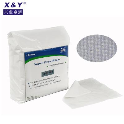 China Low release continuous filament industrial cleaning fiber factory wipes cleanroom wiper cleanroom microfiber wipers 6x6 for sale