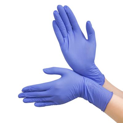 China 100Pcs Wear Resistant Latex Glove Production Line Printed Logo Packing Machine Blue Powder Free Nitrile Examination Gloves Non-Sterile for sale