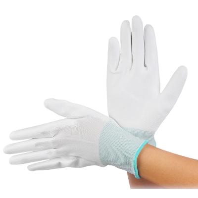 China Durable Industrial PU Coated Glove Cyclist Custom Construction Golf Sport Racing Nylon Gym Palm Fit Safety Work Goalie Gloves for sale