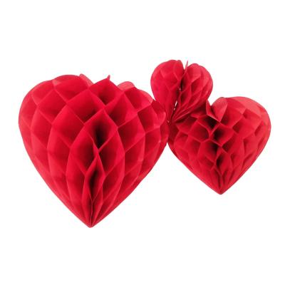 China 3d Heart Paper Garlands Party Hanging Kits Decoration Customized Valentines Honeycombs Paper Garland for sale