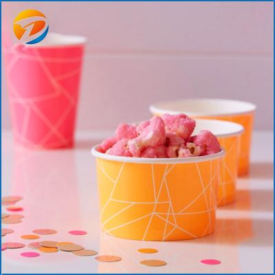 China 100% New Eco-friendly Colorful Printed Paper Fancy Ice Cream Cups And Lids for sale