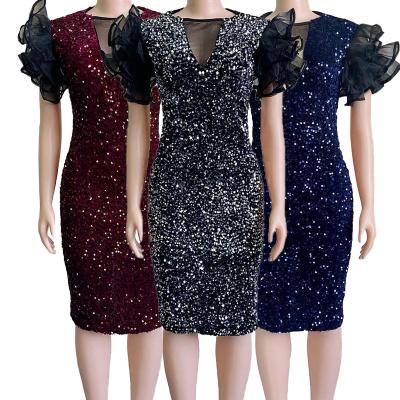 China 2022 New Arrivals Sequin Casual Women Dresses Summer Anti-static Casual Elegant Dresses for sale