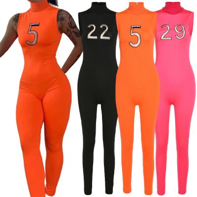 China Best Selling QUICK DRY Summer Jumpsuit Romper Women Turtle Neck Sleeveless Women Sport Gym Workout Yoga Jumpsuit for sale