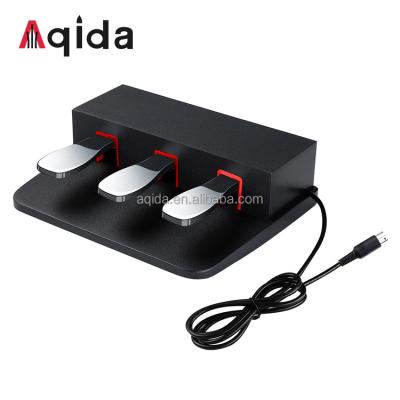 China Digital Piano Keyboard Aqida Treble Pedal Panel Soft Sostenuto Sustain Pedal 3 Pedal Unit For Roland FP30 Piano Keyboard Digital Electric Piano for sale