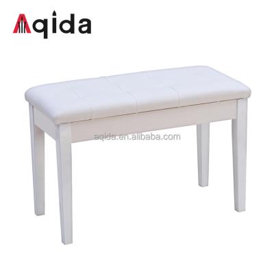 China Russian Straight Leg Aqida Birch Piano Bench Leatherette Sponge Wood Elastic Piano Stool Double High for sale