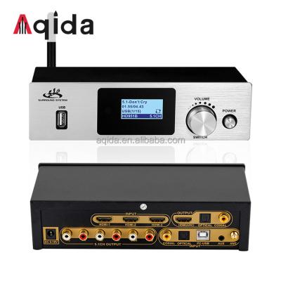 China Home cinema ; Music ; Game ; Aqida 5.1 Surround Decoder Digital Audio Splitter for DTS AC3 HDCP 2.2 HDR DAC 4K 60Hz Digital Audio Video Converter 5.1 dac for sale