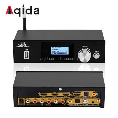 China Home cinema ; Music ; Game ; Aqida 4K 60Hz High Fidelity DAC Decoder For DTS AC3 SPDIF Optical Coaxial Digital To RCA 5.1 Analog Surround Audio Video Converter for sale