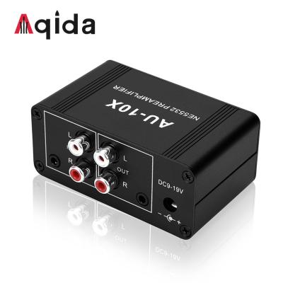 China Aqida phono dual amp NE5532 stereo audio preamplifier AA-001 mini small turntable phonograph op preamp for sale