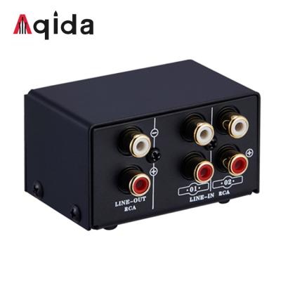 China Earpiece; Speakers; Amps; Aqida RCA to RCA 2 in 1 or 1 in 2 Output Speaker Source Signal Selector Selector Audio Changer with Volume Adjustment Knob for sale