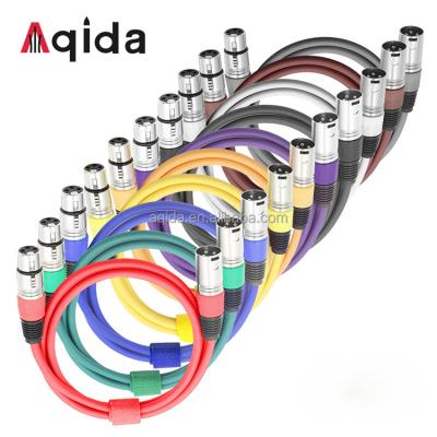 China Camera Aqida Multicolor PVC XLR to XLR DMX512 Signal Cable Microphone Connection Cable D Model XLR Audio Cable for sale