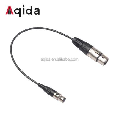 China Aqida 3 pin female mini XLR 3 camera to female XLR pin cable micphone conversion cable audio adapter for sale