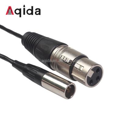 China Newest Aqida Camera All Copper Mini XLR 3 Pin Male to Female XLR SLR Camera Microphone Converting Cable for sale