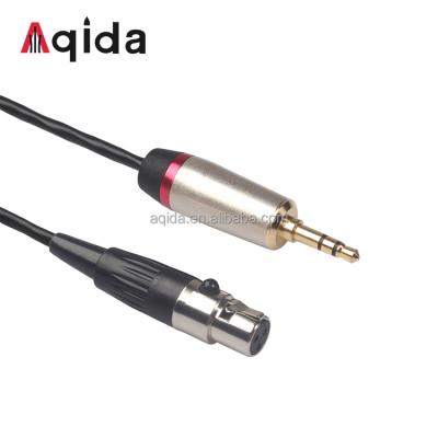 China Camera Aqida Gold Plated Full Lead Copper Core Mini XLR Female To 3.5mm Male Cable For Camera Microphone for sale