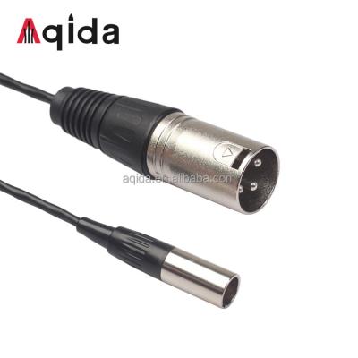 China Aqida Camera 0.3m Mini XLR Three Pin Male to XLR Male Audio Cable for Microphone Mixer for sale