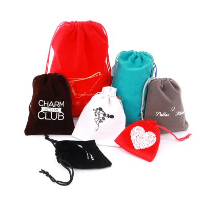 China Mini Small Black Custom Items Logo Microfiber Satin Suede Pouch Velvet Jewelry Drawstring Luxury Gift Packing Bag for sale