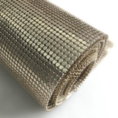 China Durable Decorative Metal Mesh Sheet Hot Fix Aluminum Chainmail Fabric Sheet For Garment Shoes Home Decoration for sale