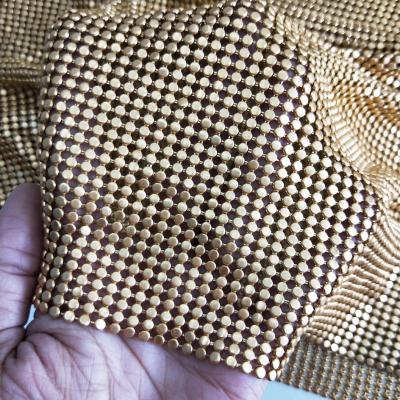 China Round Shape Durable Flexible Metallic Sequin Fabric, Metal Mesh Fabric, Aluminum Chainmail Fabric for sale