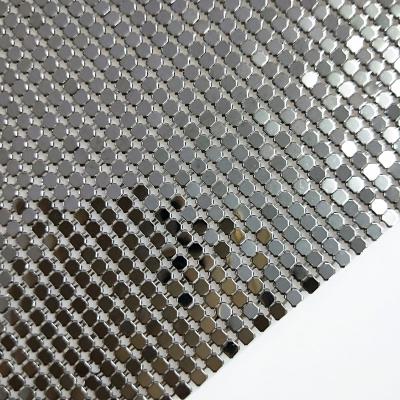 China Durable High Quality Shiny Pewter Sequin Metal Copper Chainmail Fabric For Metal Clothing for sale